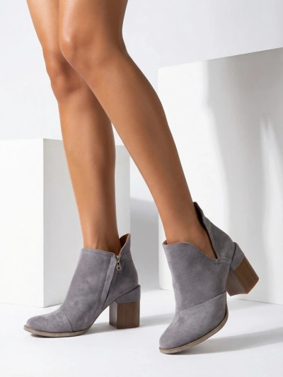 Luna Damen Stiefeletten Taubengrau Leder Elegant für den Herbst