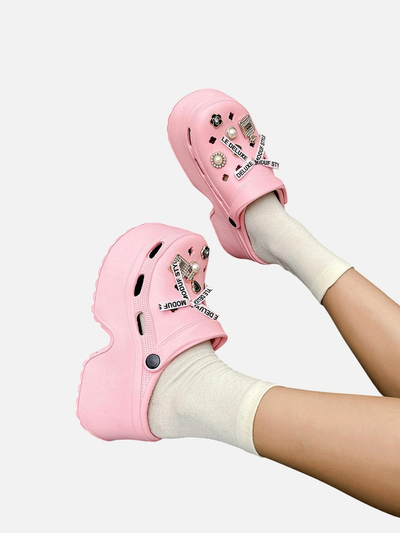 Royalfashion Damen Gummisandalen mit Dekorationen Dellos