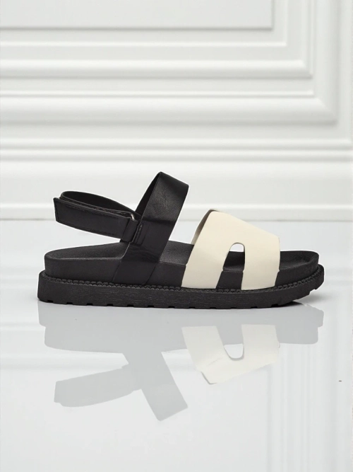 Сандалі жіночі на танкетці Hera Azzurro з екошкіри графітові на літо