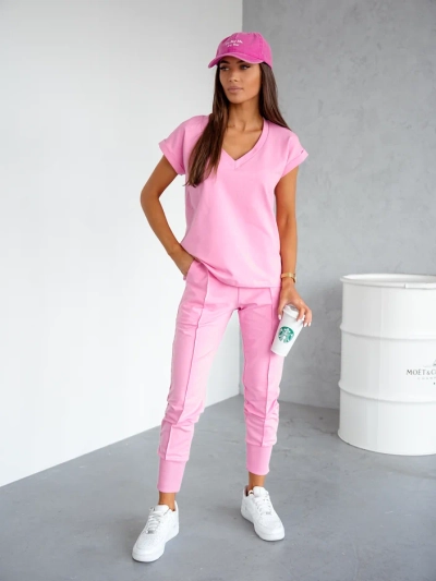 Royalfashion Damen Baumwoll Freizeitset mit kurzen Ärmeln