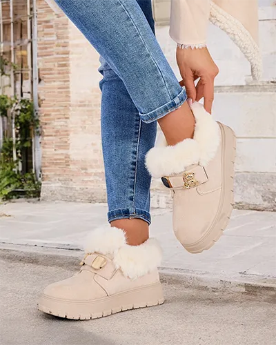 Royalfashion Damen Kurzstiefel a'la Schneestiefel Dobis