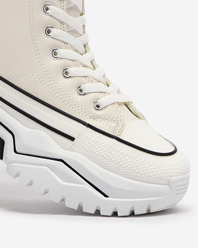 Damen cremefarbene isolierte Plateau-Sportschuhe a'la sneakers Retiha - Schuhe