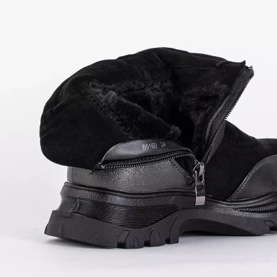 OUTLET Graphite schwarze Kinderstiefel mit hoher Zunge Delgito - Schuhe