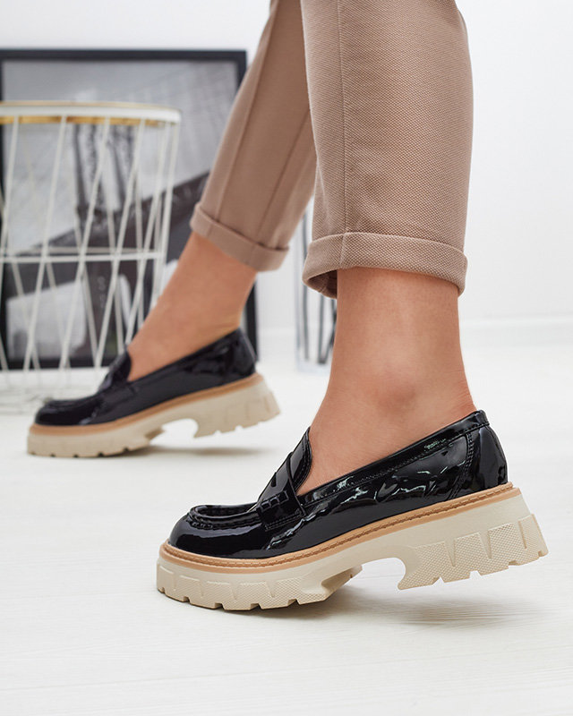 Schwarz lackierte Mokassins für Damen Mewira - Footwear