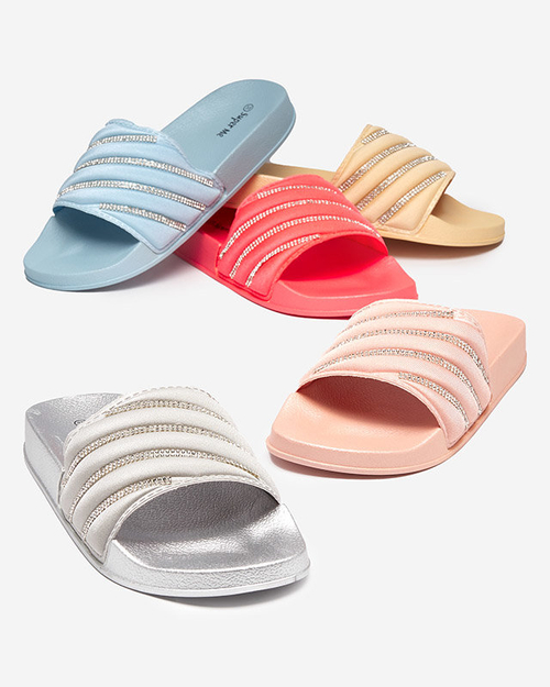 OUTLET Коралові жіночі тапочки з фіанітами Mytaris - Взуття