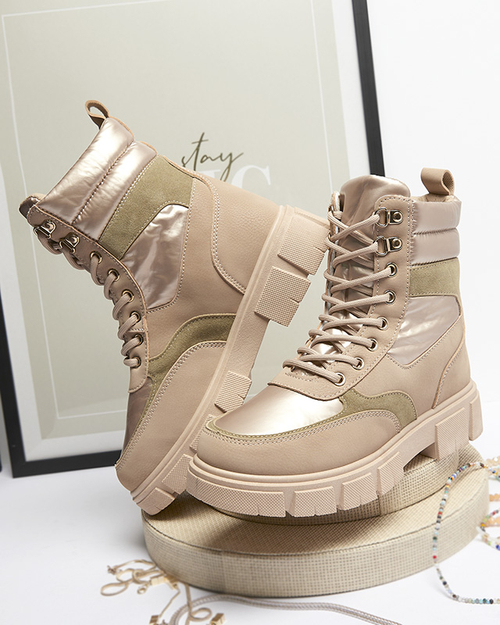 Світло-коричневі жіночі утеплені черевики-трапери Kasemi-Footwear