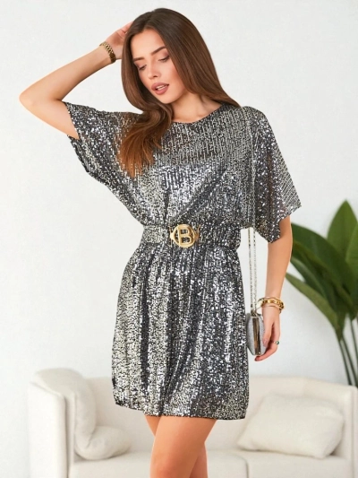 Royalfashion Damenkleid mit Pailletten