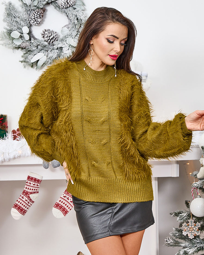 Royalfashion Damen Pullover in khaki Farbe
