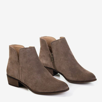 Braune Ballo-Stiefeletten mit flachen Absätzen für Damen - Schuhe