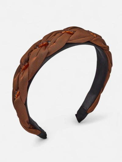 Royalfashion Haarband mit Zopfmuster und Perlen
