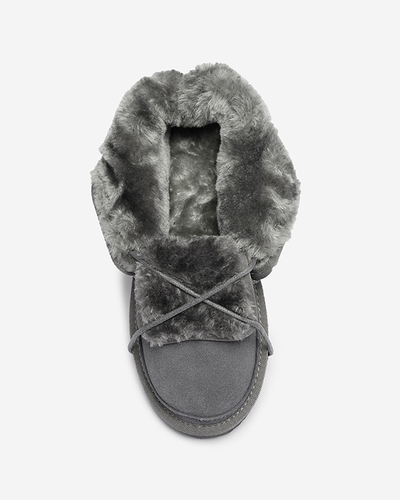 Graue Damen-Schneestiefel mit Fell Miusho - Schuhe