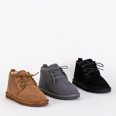 Kinderstiefeletten Luna Taubengrau Leder Bequem für den Winter