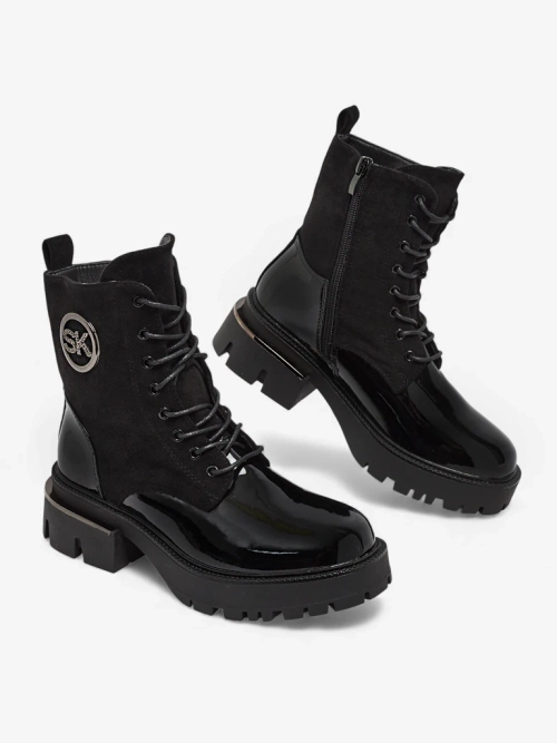 Botki Damskie eko skóra i eko zamsz Lalunes