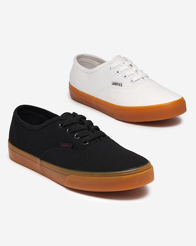 Schwarze Damen-Sneaker zum Schnüren von Netera - Schuhe