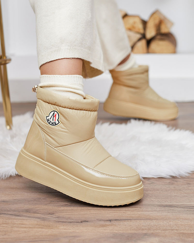 Royalfashion Damen Schlupf-Schneestiefel in beige Farbe Ademra