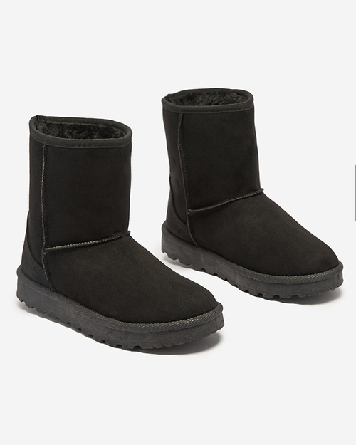 Черевики жіночі утеплені з екозамші чорного кольору Xetik - Взуття