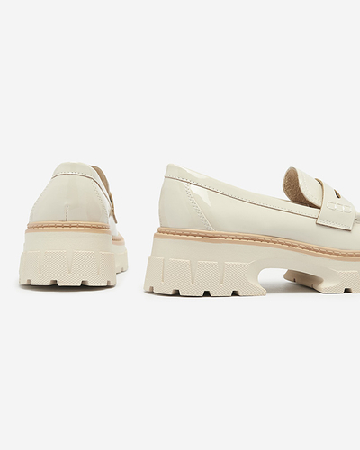 Beige lackierte Mokassins für Damen Mewira - Footwear