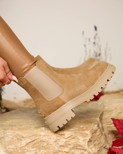 Royalfashion Damen Isolierte Stiefel in camel Comfy Walk