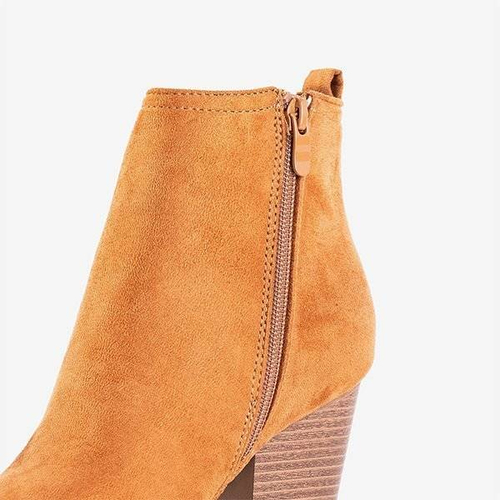 Світло-коричневі ботильйони на підборах Mevelyno - Взуття