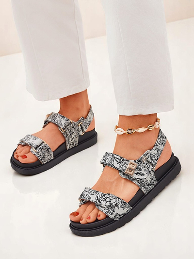 Royalfashion Damensandalen mit Allover-Print