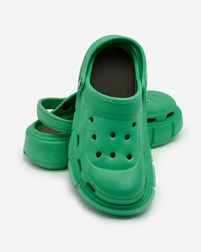 Royalfashion Dunkelgrüne Damen-Gummi-Flip-Flops Kooranza