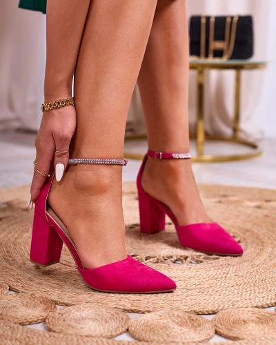 Жіночі туфлі-човники Royalfashion Fuchsia з цирконієм Britica