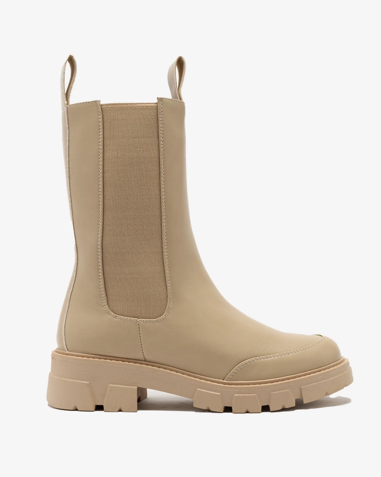 Royalfashion Hohe Damenstiefel in Beige Adiofa