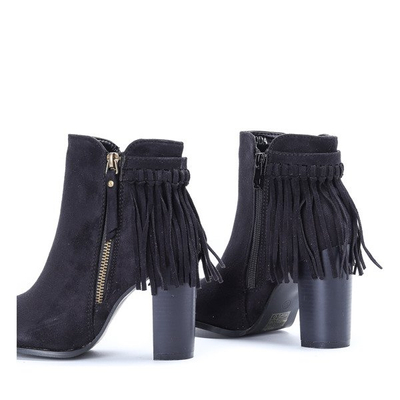 Black ankle boots style with tassels Fedina - Footwear