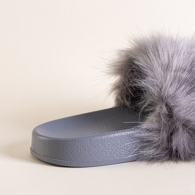 Graue Frauenschuhe mit Fell Danita - Schuhe