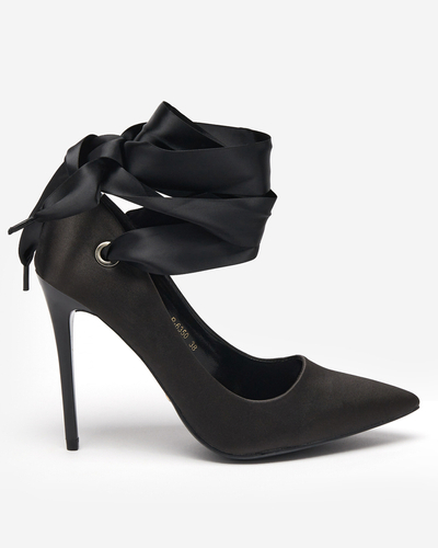 Schwarze Damenpumps mit Detis-Bindung - Schuhe