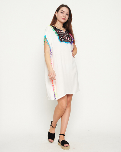 Damen-Sommertunika mit weißen Fransen - Kleidung