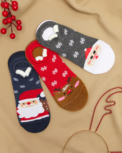 Damen-Fußsocken mit Weihnachtsdruck 3er-Pack - Unterwäsche