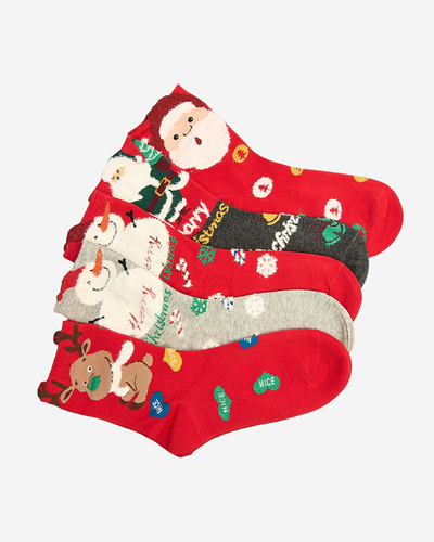 Bunte Damensocken mit Weihnachtsmuster - Unterwäsche