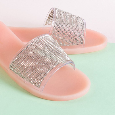 Rosa Damen-Gummihausschuhe mit Zirkonia Niamh - Schuhe