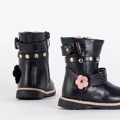 OUTLET Дитячі темно-сині чоботи з еко шкіри Kisso- Footwear