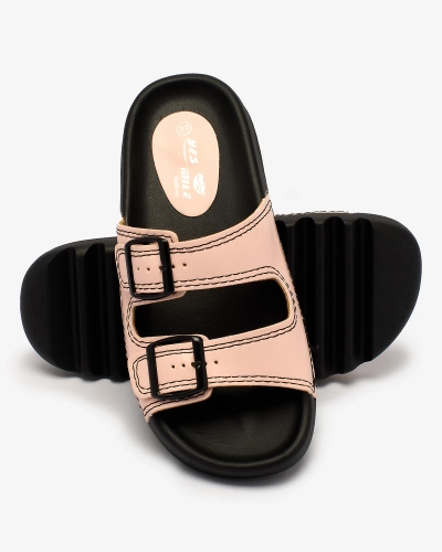 Royalfashion Rosa Damen-Flip-Flops mit Schnallen Kallov