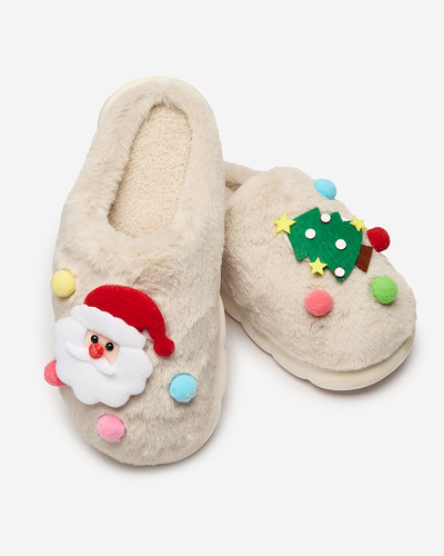 Royalfashion Weihnachtspantoffeln in beige Fertemse