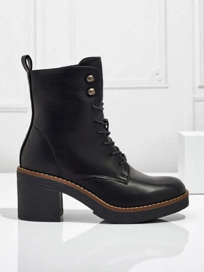 Damen Stiefeletten aus Öko-Leder mit Blockabsatz Zeltra