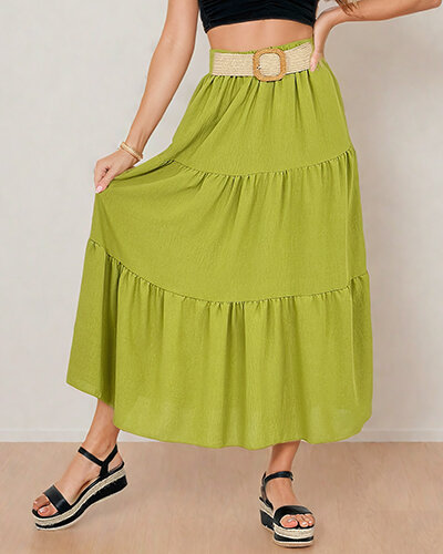 Royalfashion Damen Midirock mit Gürtel