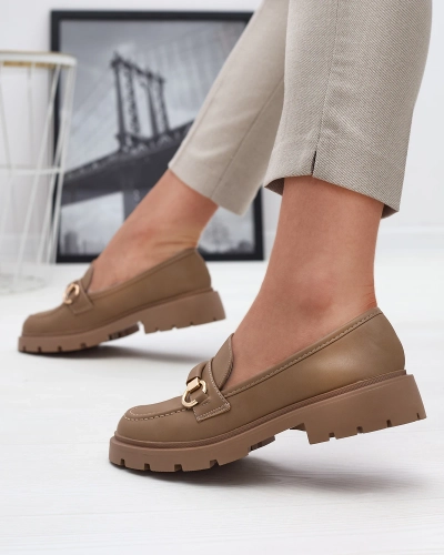 Royalfashion Damen Mokassins in hellbraun Desise