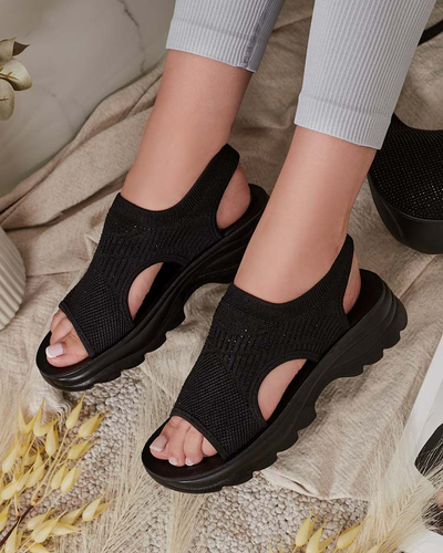 Royalfashion Damen Sandalen mit Schaft und Zirkonen Alebin