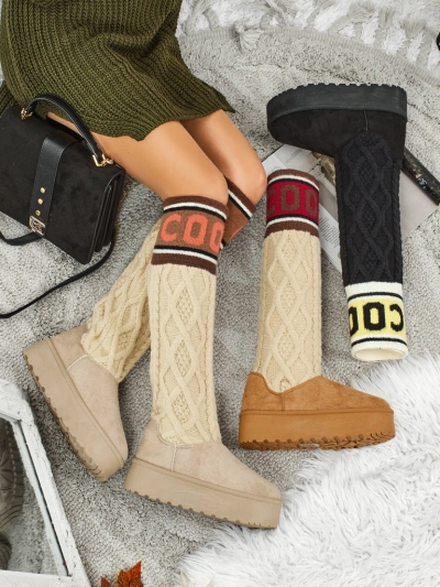 Hohe Damenstiefel im Schneestiefel-Stil mit Schaft Anane