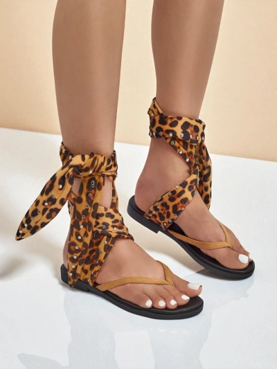 Royalfashion Damen-Flip-Flops mit dekorativem Riemen Safari Sweet