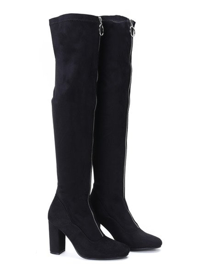 Schwarze Stiefel mit Frontreißverschluss Layla - Footwear