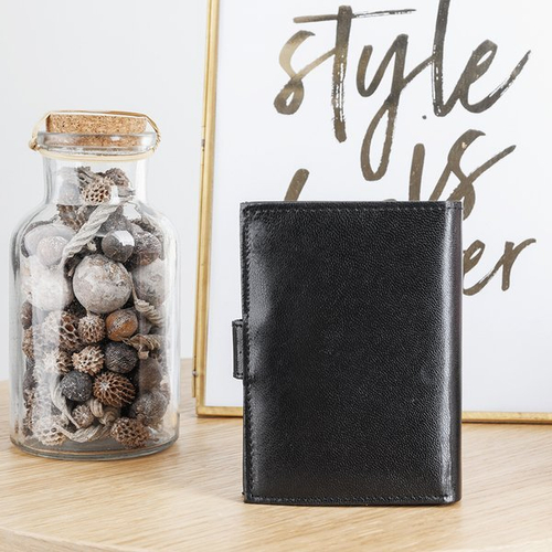 Чорний чоловічий гаманець на ґудзику - Гаманець