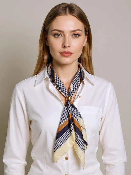 Apollonia eleganter Damen-Polyesterschal 69x66 cm – weiß/schwarz