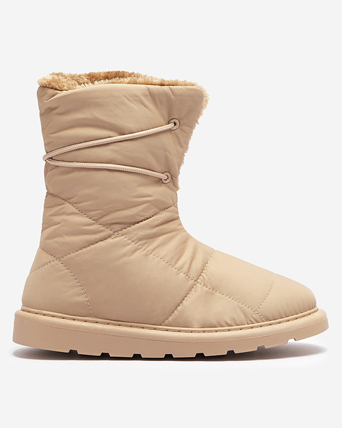 Світло-коричневі жіночі черевики а-ля снігоступи Amirfu- Взуття