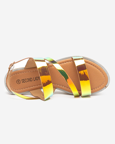 Золоті жіночі голографічні босоніжки Ajazz- Footwear