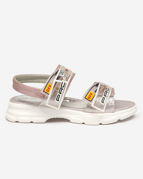 Рожеві дитячі босоніжки на липучках Keris - Footwear