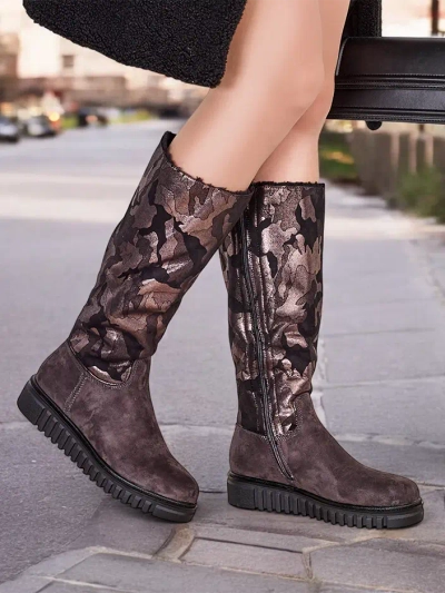 Royalfashion Damen Knielange Stiefel Molis